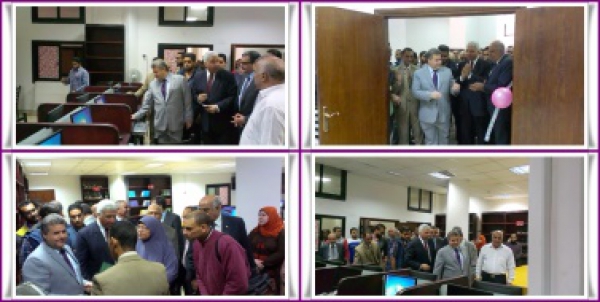 Prof.Dr.El Sayed El Kady opens the E-Library at Faculty of Education