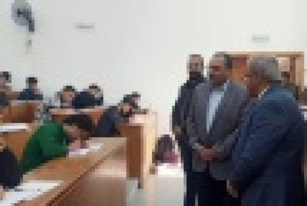 BU president inspects the exams in the faculty of science