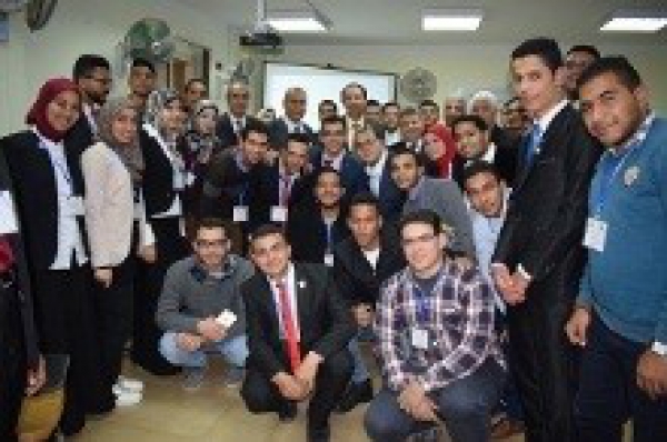 The Former Minister of Higher Education, the Head of Sport Union in the Egyptian Universities and the President of Benha University inspect the Workshops of the Education Forum Feb. 24 The Former Minister of Higher Education, the Head of Sport Union